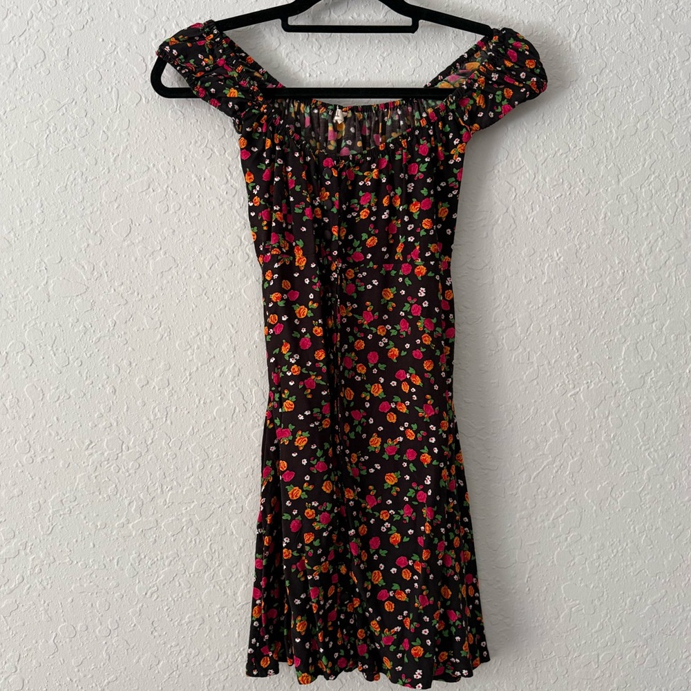 Spell Designs Black Ramblin Rose Mini Dress - Large